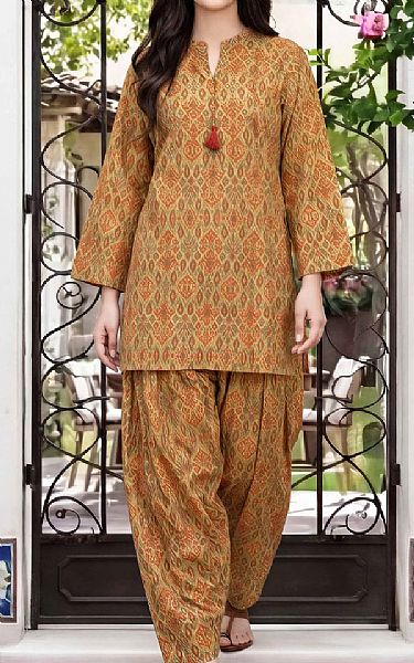 Limelight Mustard Lawn Kurti | Pakistani Lawn Dress in USA- Image 1