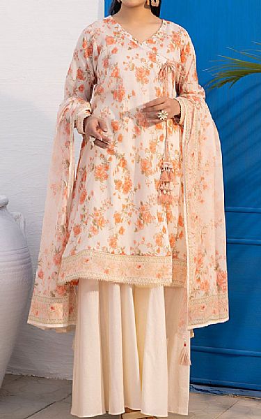 Lsm Peach Lawn Suit | Pakistani Lawn Dress in USA- Image 1