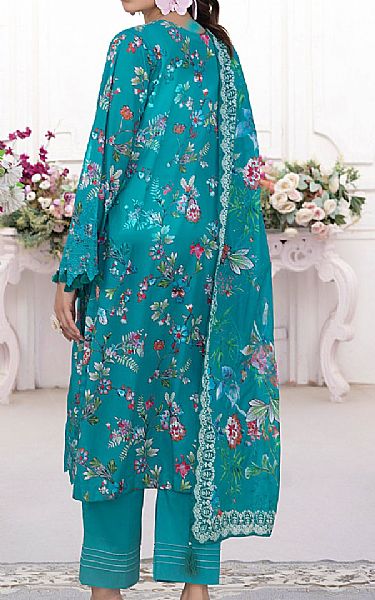 Lsm Teal Lawn Suit | Pakistani Lawn Dress in USA- Image 2