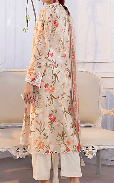 Lsm Beige Lawn Suit | Pakistani Lawn Dress in USA- Image 2