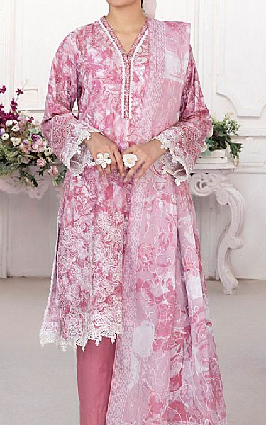 Lsm Tea Pink Lawn Suit | Pakistani Lawn Dress in USA- Image 1