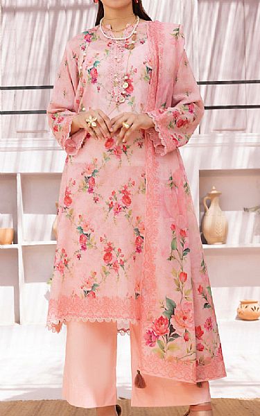 Lsm Rose Pink Lawn Suit | Pakistani Lawn Dress in USA- Image 1