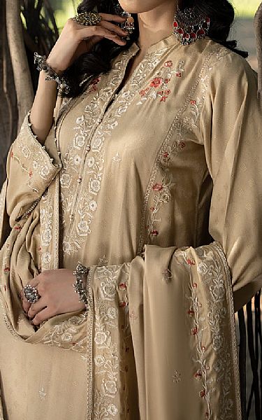 Lsm Beige Cashmi Wool Suit | Pakistani Winter Dresses- Image 2