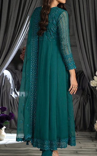 Lsm Emerald Green Chiffon Suit | Pakistani Embroidered Chiffon Dresses USA- Image 2