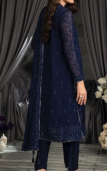 Lsm Navy Blue Chiffon Suit | Pakistani Embroidered Chiffon Dresses USA- Image 2