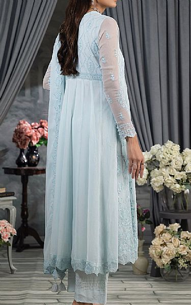 Lsm Sky Blue Chiffon Suit | Pakistani Embroidered Chiffon Dresses USA- Image 2