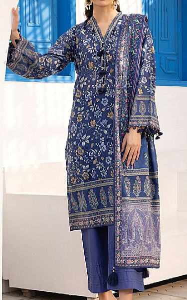Lsm Blue Lawn Suit | Pakistani Lawn Dress in USA- Image 1