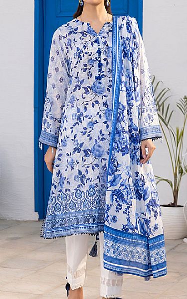 Lsm Blue Lawn Suit | Pakistani Lawn Dress in USA- Image 1