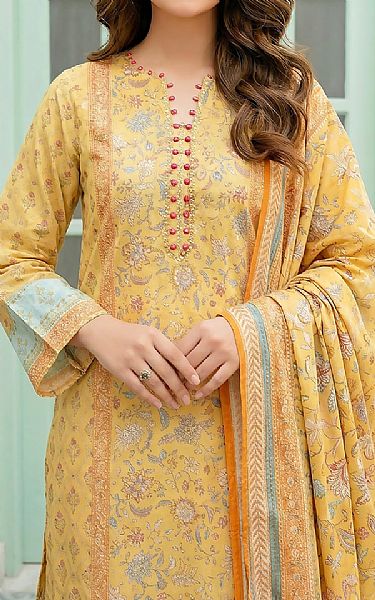 Lsm Sand Gold Lawn Suit | Pakistani Lawn Dress in USA- Image 2