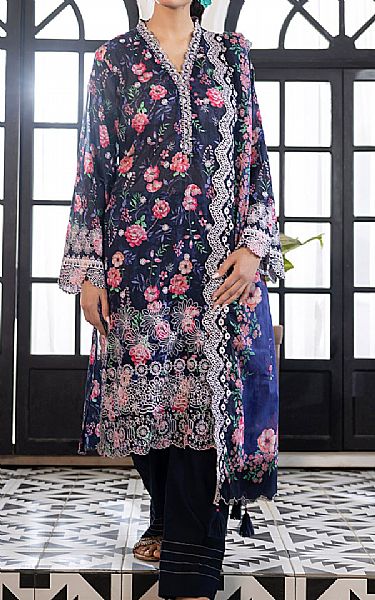 LSM Navy Lawn Suit | Pakistani Lawn Dress in USA- Image 1