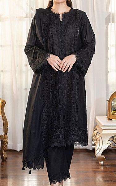 Lsm Black Lawn Suit | Pakistani Lawn Dress in USA- Image 1