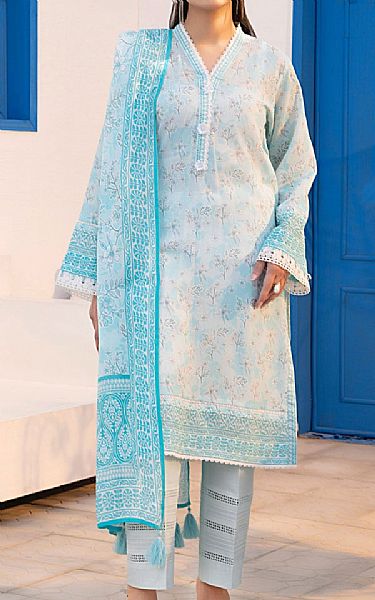 Lsm Sky Blue Lawn Suit | Pakistani Lawn Dress in USA- Image 1