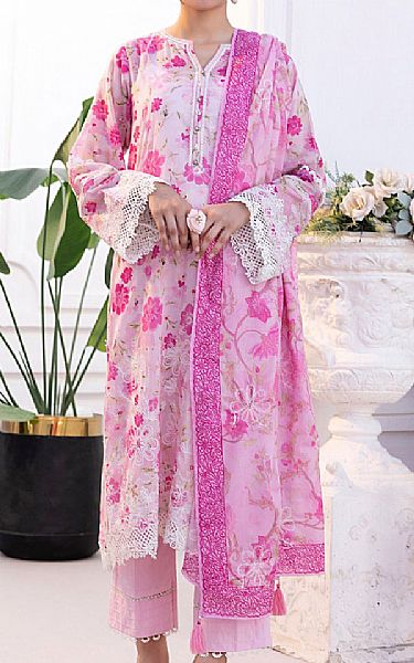 Lsm Pink Lawn Suit | Pakistani Lawn Dress in USA- Image 1