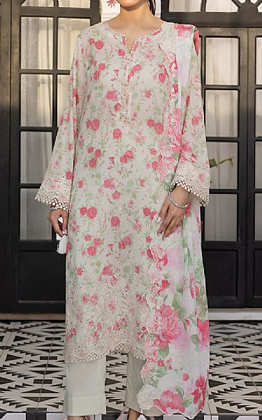 Lsm Ivory Lawn Suit | Pakistani Lawn Dress in USA- Image 1