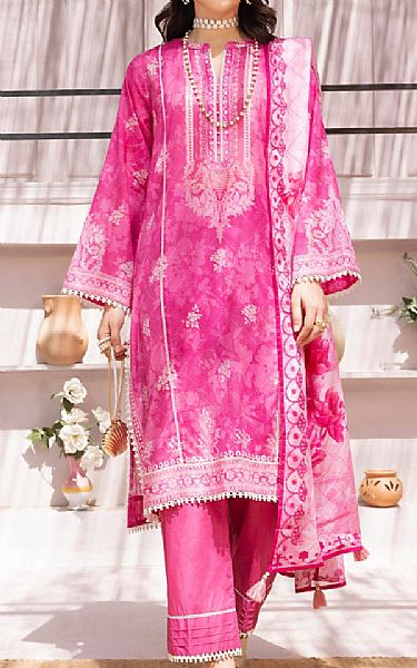 Lsm Hot Pink Lawn Suit | Pakistani Lawn Dress in USA- Image 1