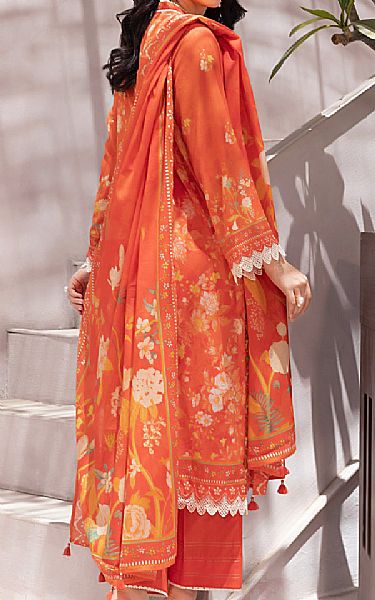 Lsm Sunrise Orange Lawn Suit | Pakistani Lawn Dress in USA- Image 2