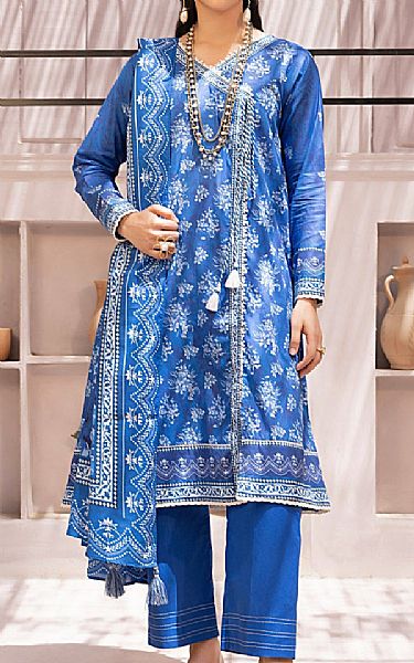 Lsm Blue Lawn Suit | Pakistani Lawn Dress in USA- Image 1