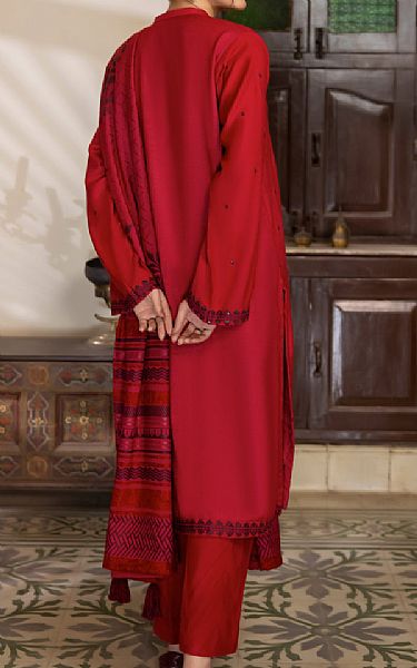 Lsm Red Slub Suit | Pakistani Winter Dresses- Image 2