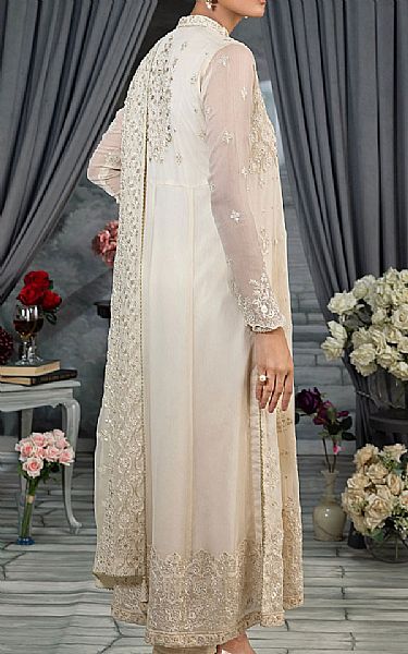 Lsm Ivory Chiffon Suit | Pakistani Embroidered Chiffon Dresses USA- Image 2