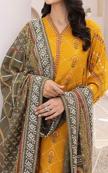 Lsm Mustard Pashmina Suit | Pakistani Winter Dresses- Image 2