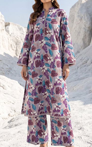 Lsm Dusty Grey Lawn Suit (2 pcs) | Pakistani Lawn Dress in USA- Image 1