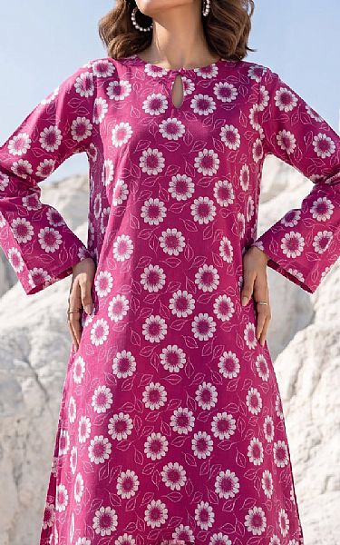 Lsm Fuchsia/Off White Lawn Suit (2 pcs) | Pakistani Lawn Dress in USA- Image 2
