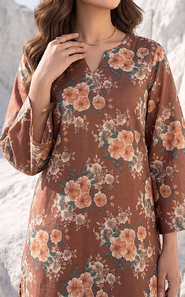 Lsm Brown Lawn Suit (2 pcs) | Pakistani Lawn Dress in USA- Image 2