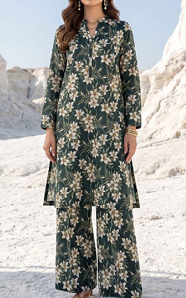 Lsm Gable Green/Off White Lawn Suit (2 pcs) | Pakistani Lawn Dress in USA- Image 1