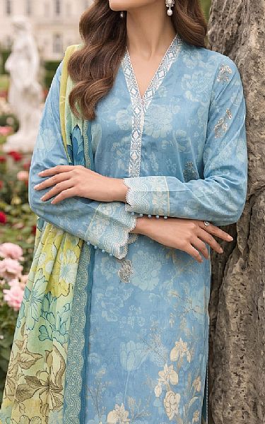 Lsm Moonstone Blue Lawn Suit | Pakistani Lawn Dress in USA- Image 2
