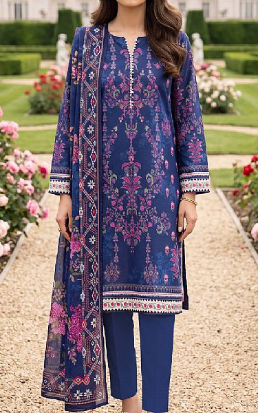 Lsm Blue Lawn Suit | Pakistani Lawn Dress in USA- Image 1