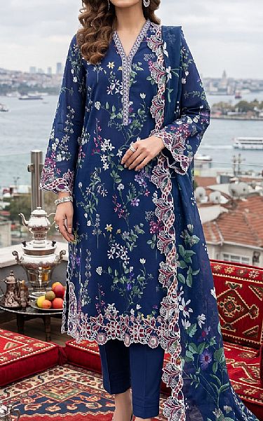 Lsm Blue Zodiac Lawn Suit | Pakistani Lawn Dress in USA- Image 1