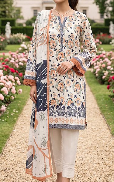 Lsm Off White Lawn Suit | Pakistani Lawn Dress in USA- Image 1