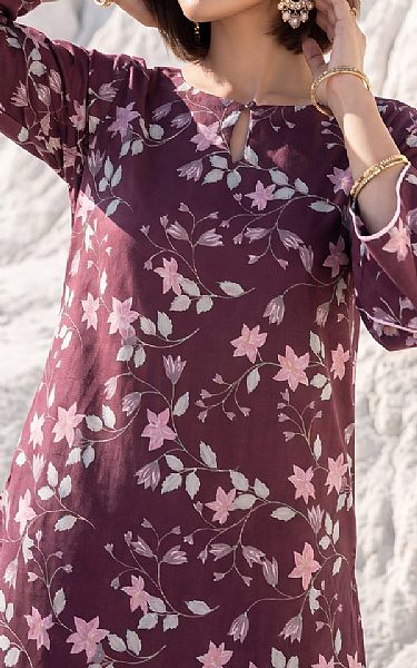 Lsm Plum Lawn Suit (2 pcs) | Pakistani Lawn Dress in USA- Image 2