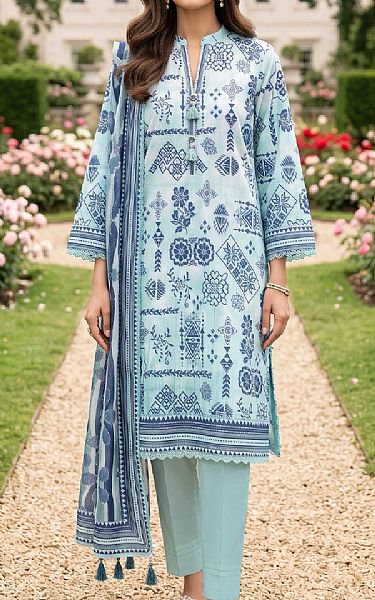 Lsm Pale Aqua Lawn Suit | Pakistani Lawn Dress in USA- Image 1