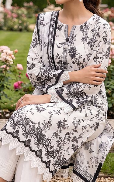 Lsm Off White/Black Lawn Suit | Pakistani Lawn Dress in USA- Image 2