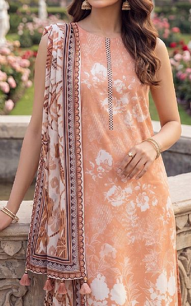 Lsm Coral/Off White Lawn Suit | Pakistani Lawn Dress in USA- Image 2