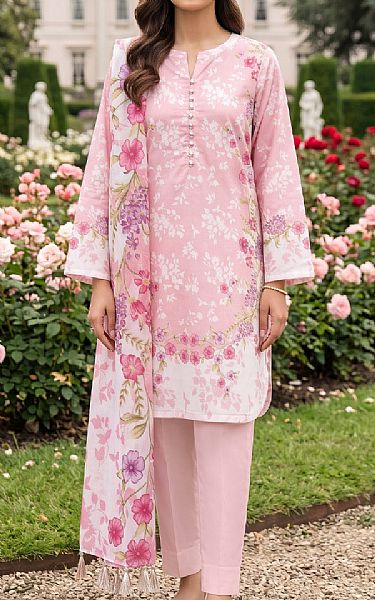 Lsm Cavern Pink/Off White Lawn Suit | Pakistani Lawn Dress in USA- Image 1