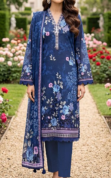 Lsm Blue Lawn Suit | Pakistani Lawn Dress in USA- Image 1