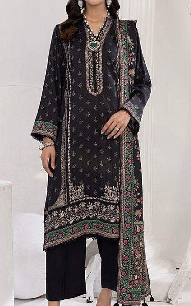 Lsm Black Cottel Suit | Pakistani Winter Dresses in USA- Image 1
