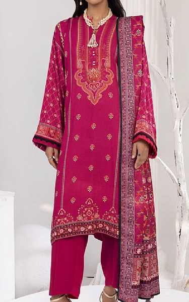 Lsm Dark Pink Cottel Suit | Pakistani Winter Dresses in USA- Image 1