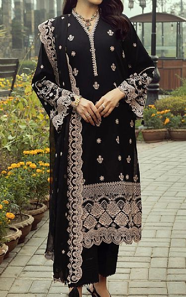 Lsm Black Lawn Suit | Pakistani Lawn Dress in USA- Image 1
