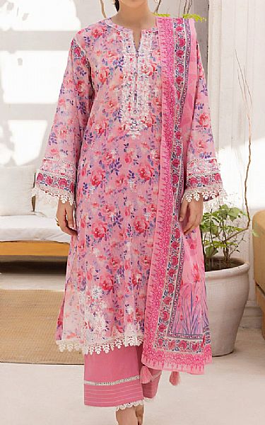 Lsm Pink Lawn Suit | Pakistani Lawn Dress in USA- Image 1