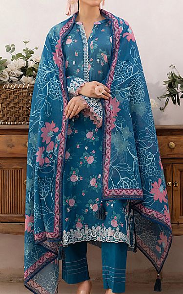 Lsm Venice Blue Lawn Suit | Pakistani Lawn Dress in USA- Image 1