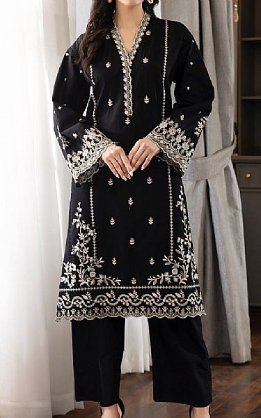 Lsm Black Lawn Suit (2 pcs) | Pakistani Lawn Dress in USA- Image 1