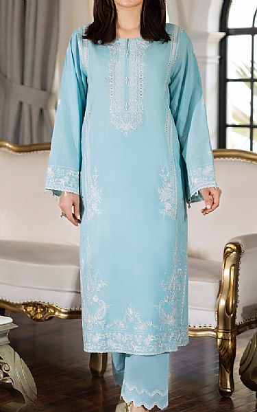 Lsm Sky Blue Lawn Suit (2 pcs) | Pakistani Lawn Dress in USA- Image 1