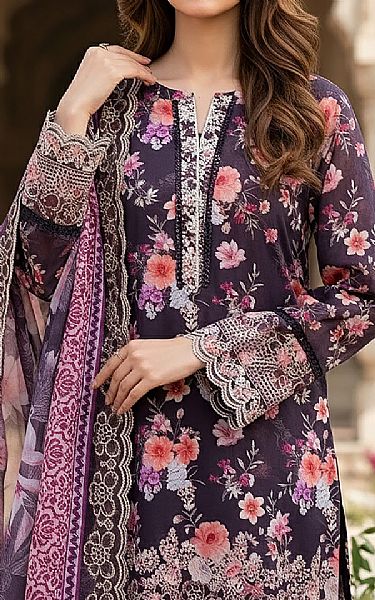 Lsm Plum Lawn Suit | Pakistani Lawn Dress in USA- Image 2