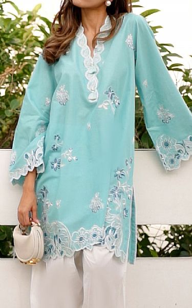 Lsm Turquoise Lawn Suit (2 pcs) | Pakistani Lawn Dress in USA- Image 2