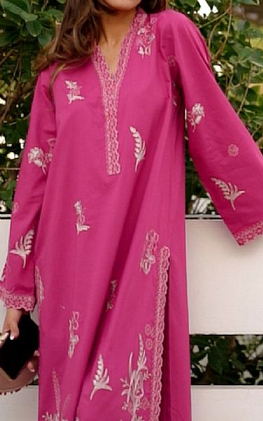 Lsm Solid Pink Lawn Suit (2 pcs) | Pakistani Lawn Dress in USA- Image 2