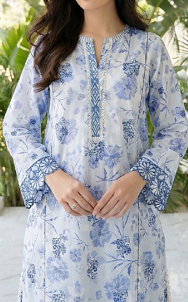 Lsm Sky Blue Lawn Suit (2 pcs) | Pakistani Lawn Dress in USA- Image 2