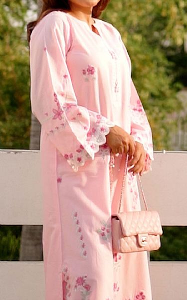 Lsm Baby Pink Lawn Suit (2 pcs) | Pakistani Lawn Dress in USA- Image 2